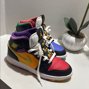 Jordan Red and Blue Sneakers High-Top Classic